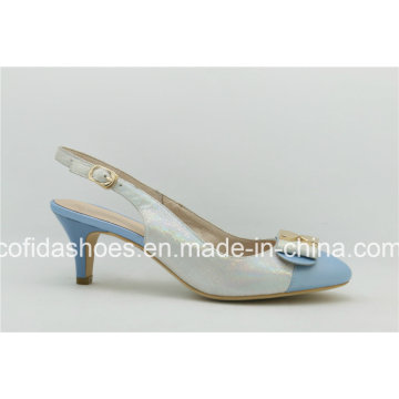 Chic Low Heel and Charming Bow Leather Ladies Shoes